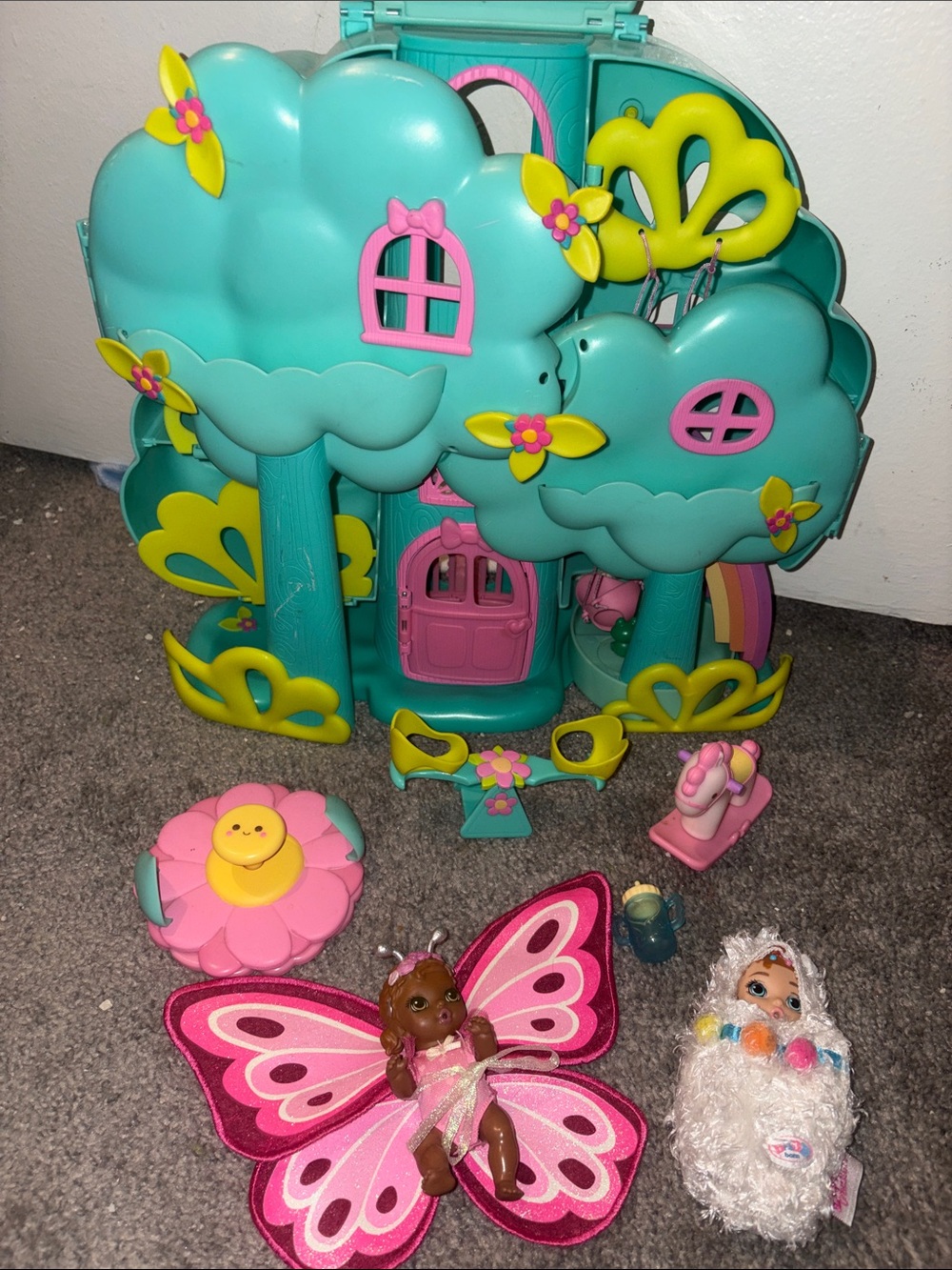 Baby Born Treehouse Turquoise & Pink Playset with Dolls